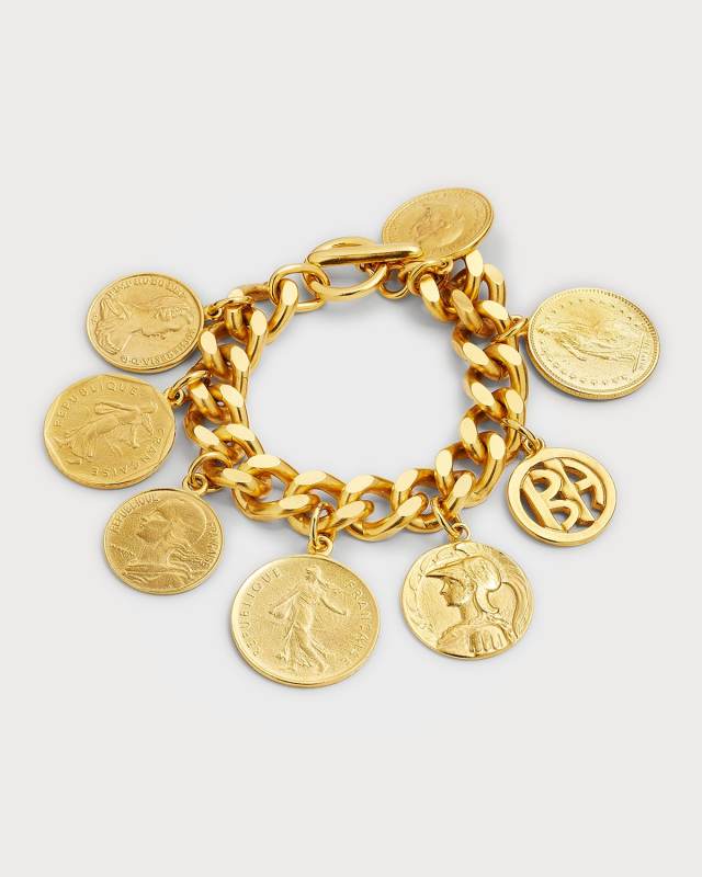 Chain-Link Coin Drop Bracelet